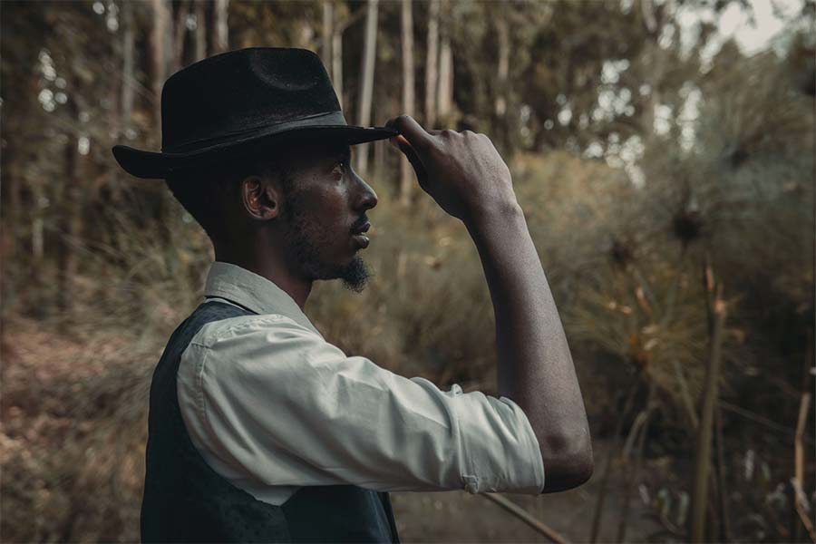 man wearing fedora hat